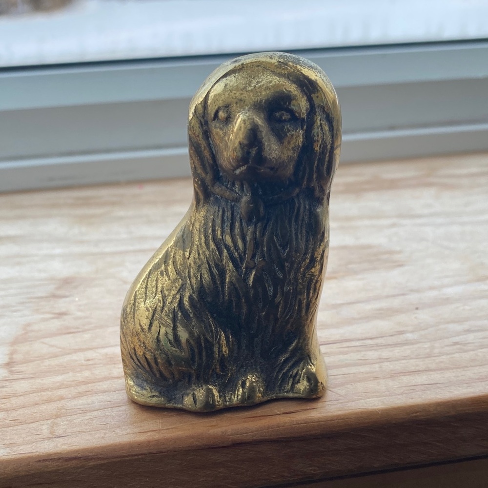 Vintage Staffordshire brass Dog Sculpture